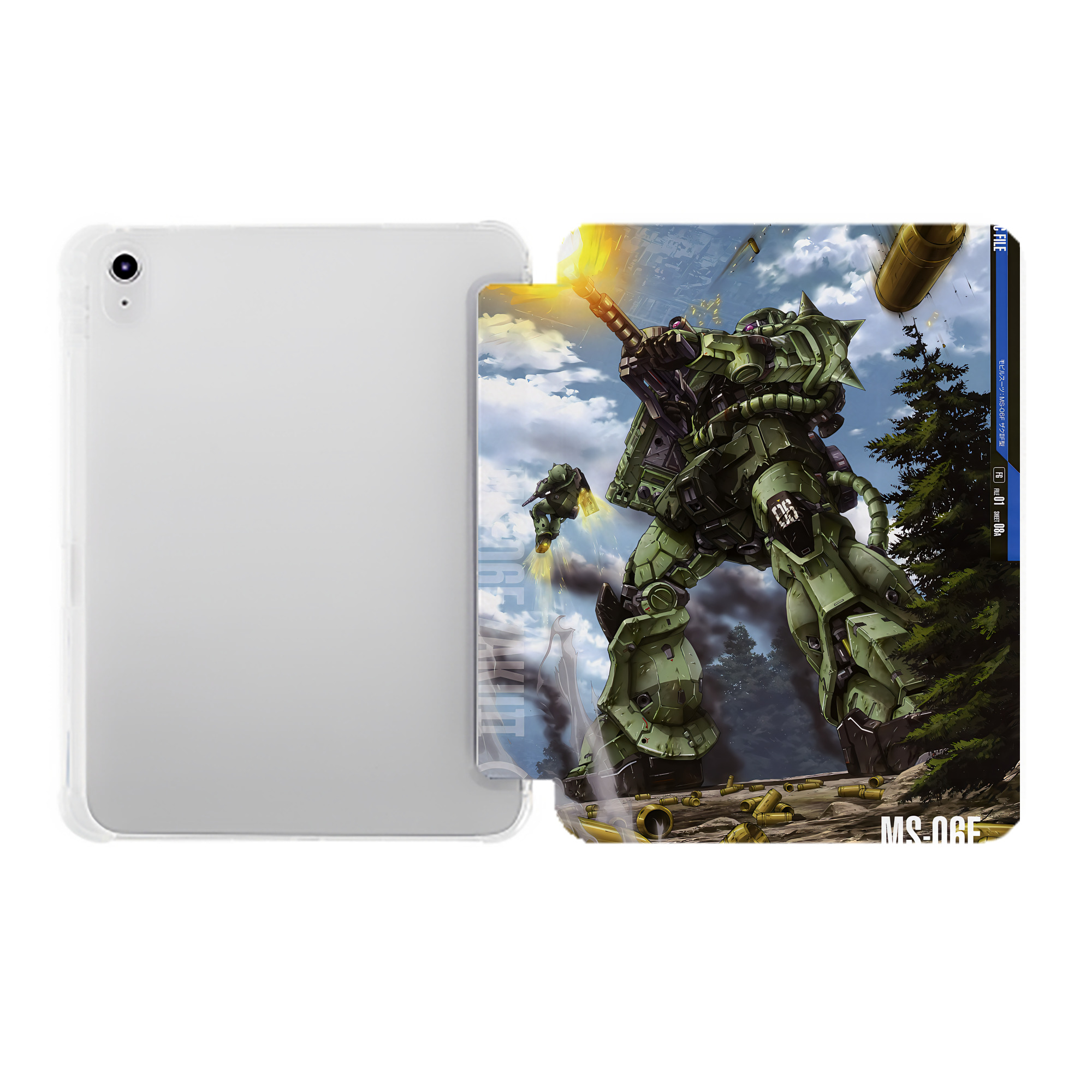（画像用） 機動戦士ガンダム Mobile Suit Gundam IPad ケース ペン収納付き 三つ折りスタンド PUレザー×シリコン 対応機種9.5/10.5/10.9インチ